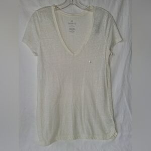 NWT American Eagle Outfitters Butter Cream V-Neck Tee